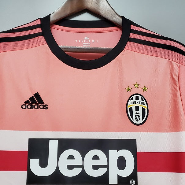 Juventus pink 2015 retro football shirt