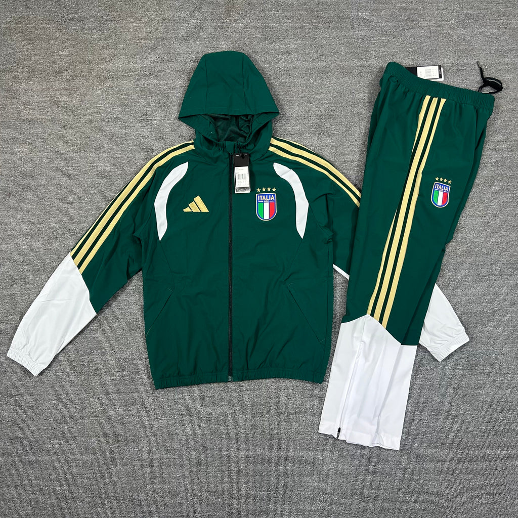 Italy Windbreaker Football Tracksuit - Emerald Green