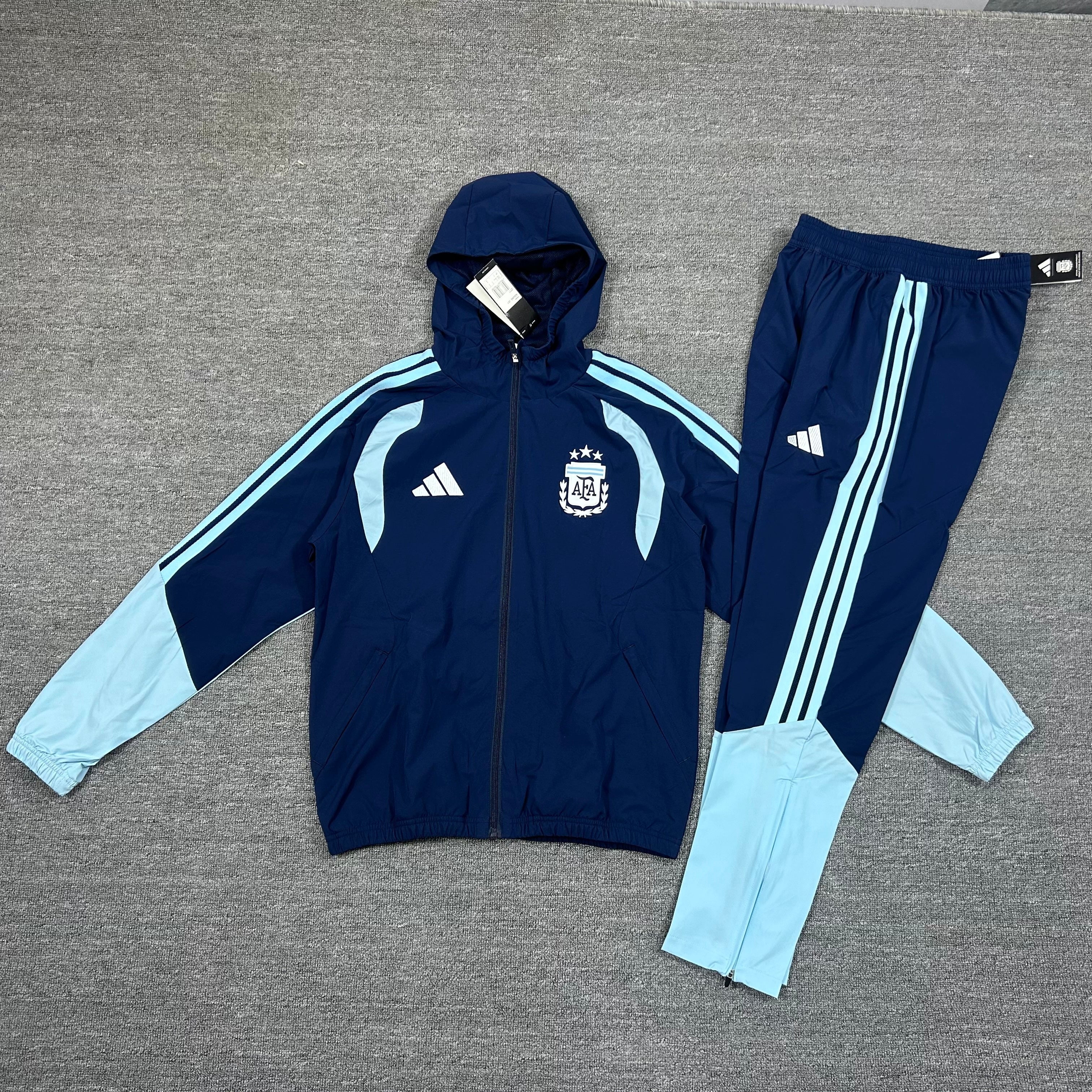 Argentina Windbreaker Football Tracksuit - Navy Blue