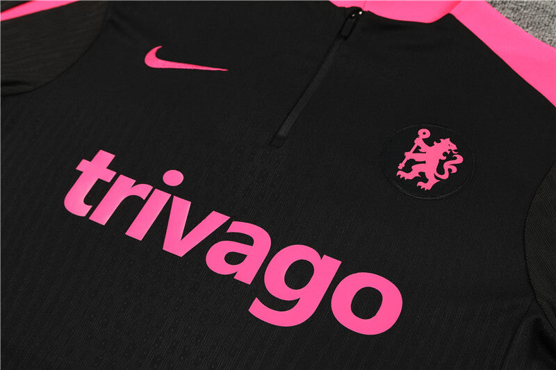Chelsea 2024/2025 black & pink dri-fit tracksuit training kit