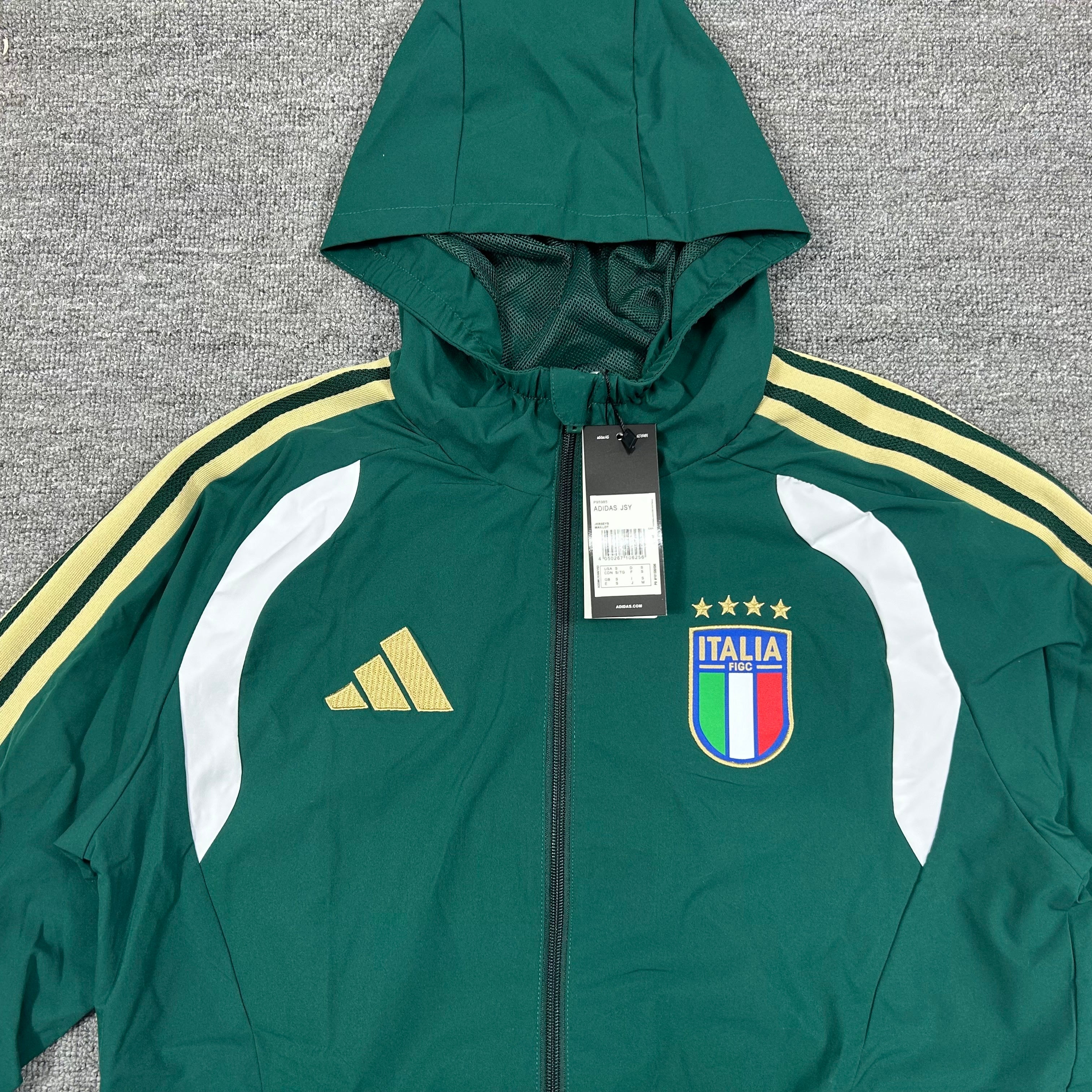 Italy Windbreaker Football Tracksuit - Emerald Green