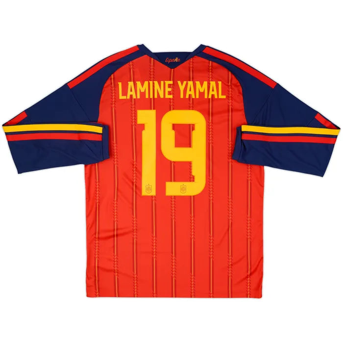 Spain 2026 World Cup Home Football Jersey - Long Sleeve Lamine Yamal