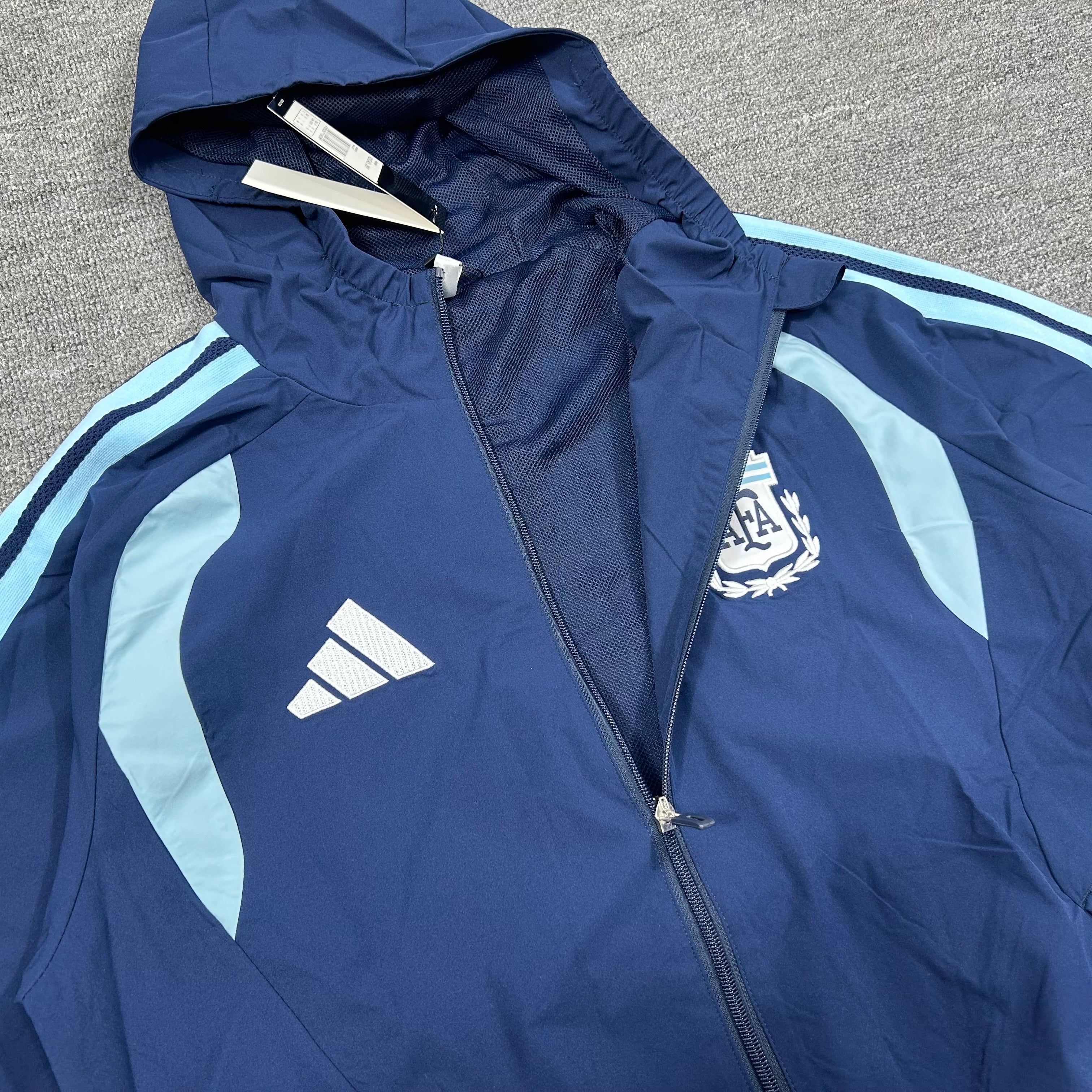 Argentina Windbreaker Football Tracksuit - Navy Blue