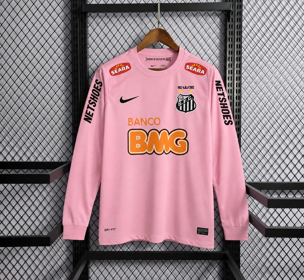Santos FC 2012/2013 Pink Long Sleeve Football Jersey - Vintage