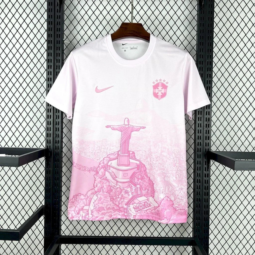 Brazil Pink Jesus Football Jersey - Special Edition