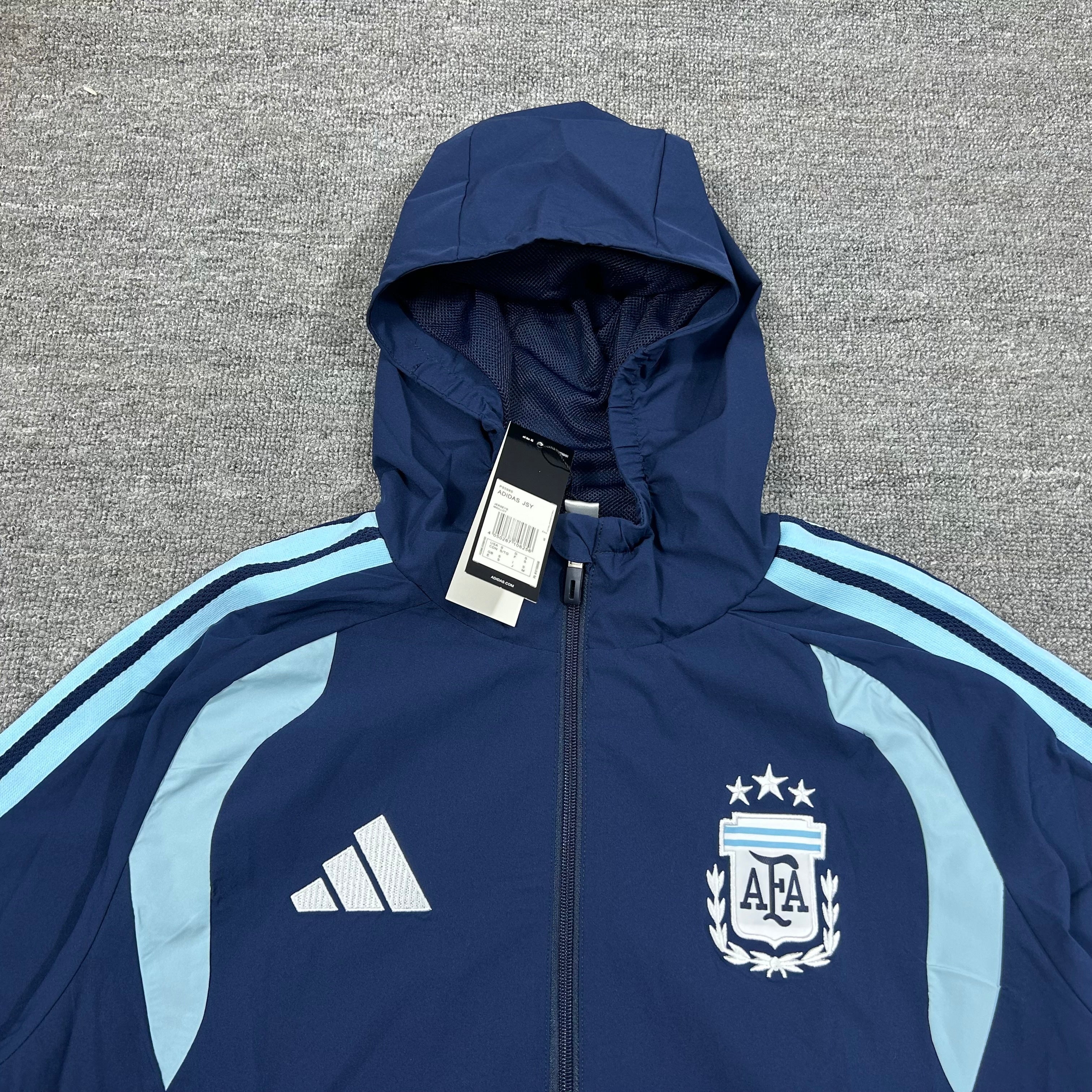 Argentina Windbreaker Football Tracksuit - Navy Blue