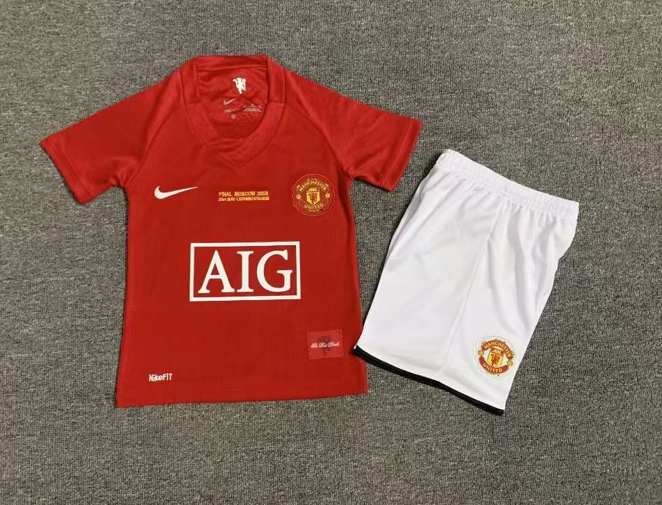 Manchester United 2008 Home Kids Full Football Kit