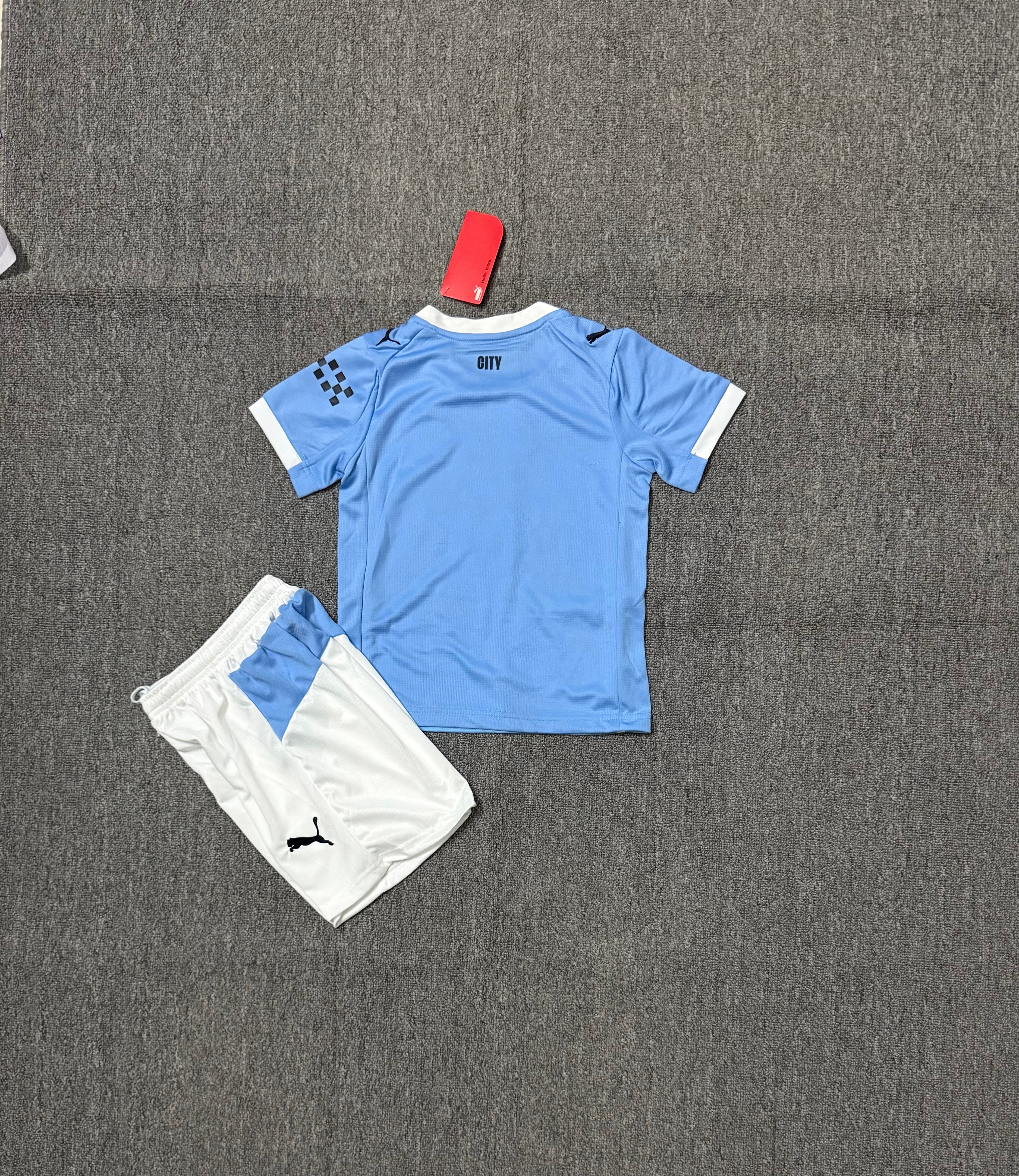 Manchester City 25/26 Home Kids Full Football Kit