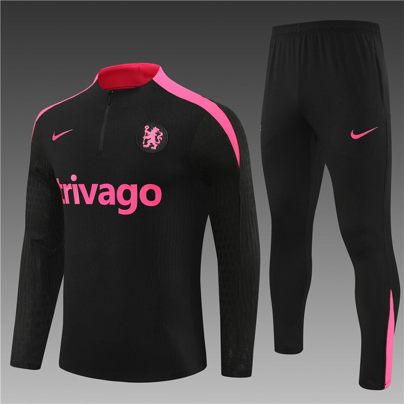 Chelsea 2024/2025 black & pink dri-fit tracksuit training kit