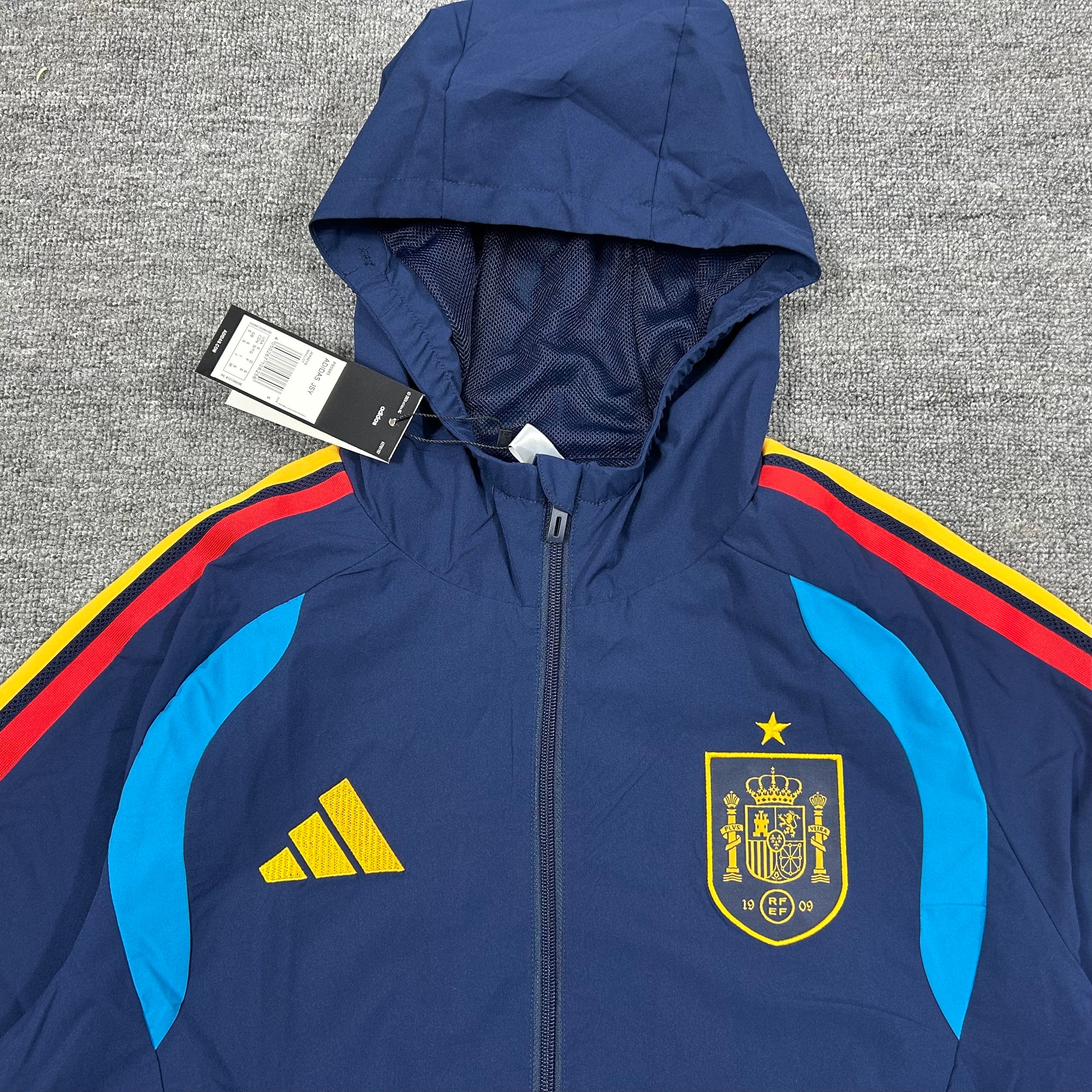 Spain Windbreaker Football Tracksuit - Navy Blue